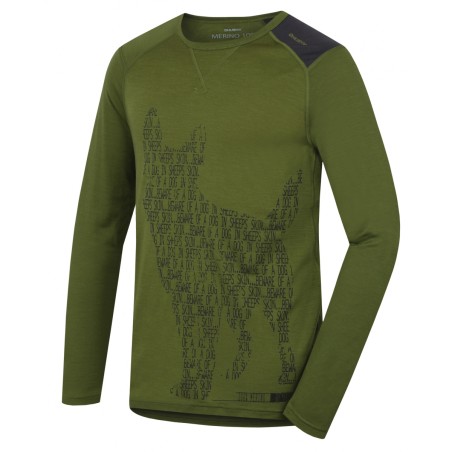 Vyr. termo marškiniai long HUSKY MERINO DOG 19 chaki