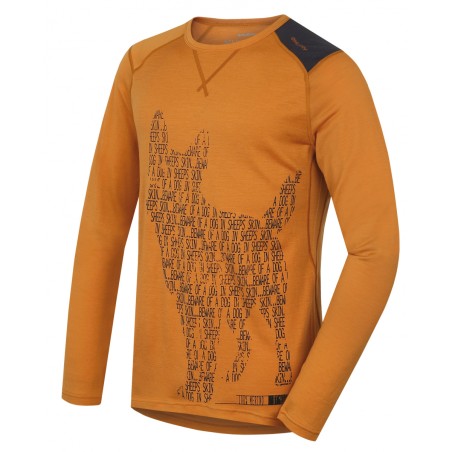 Vyr. termo marškiniai long HUSKY MERINO DOG 19 ruda/oranž.
