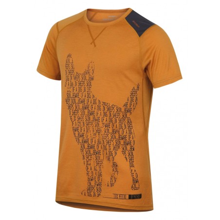 Vyr. termo marškiniai short HUSKY MERINO DOG 19 ruda/oranžinė