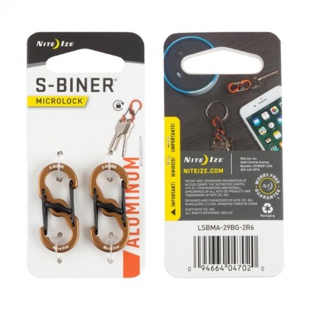 NITE-IZE karabinas S-Biner MicroLock (2vnt) coyote