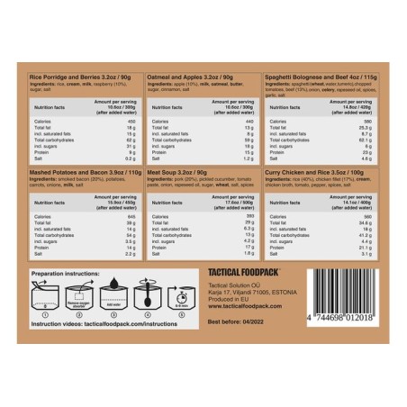 Tactical Foodpack  rinkinys Sixpack Alpha 595g