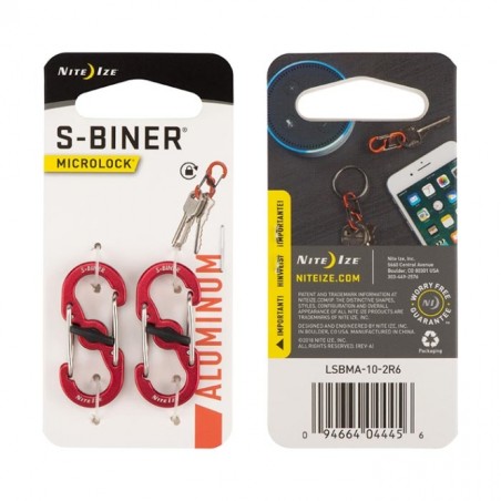 NITE-IZE karabinas S-Biner MicroLock (2vnt) red