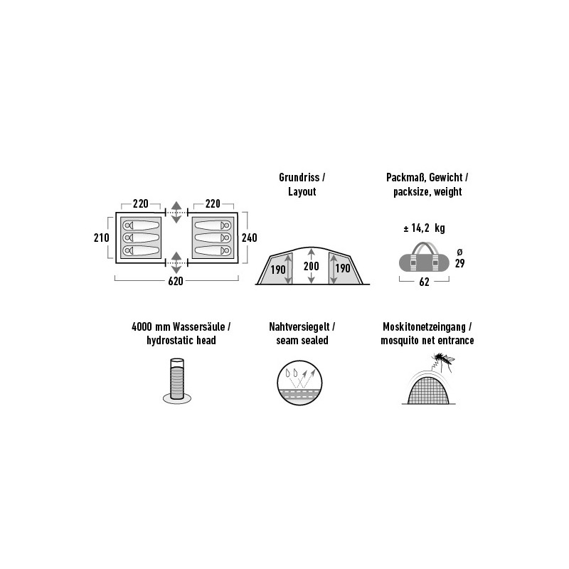 Palapinė High Peak TAURIS 6